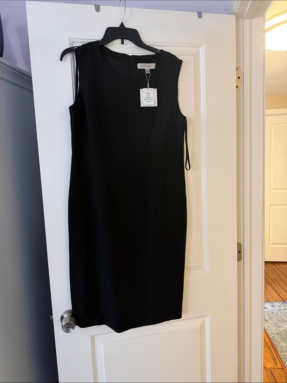 Kasper Black Sleeveless Sheath Dress